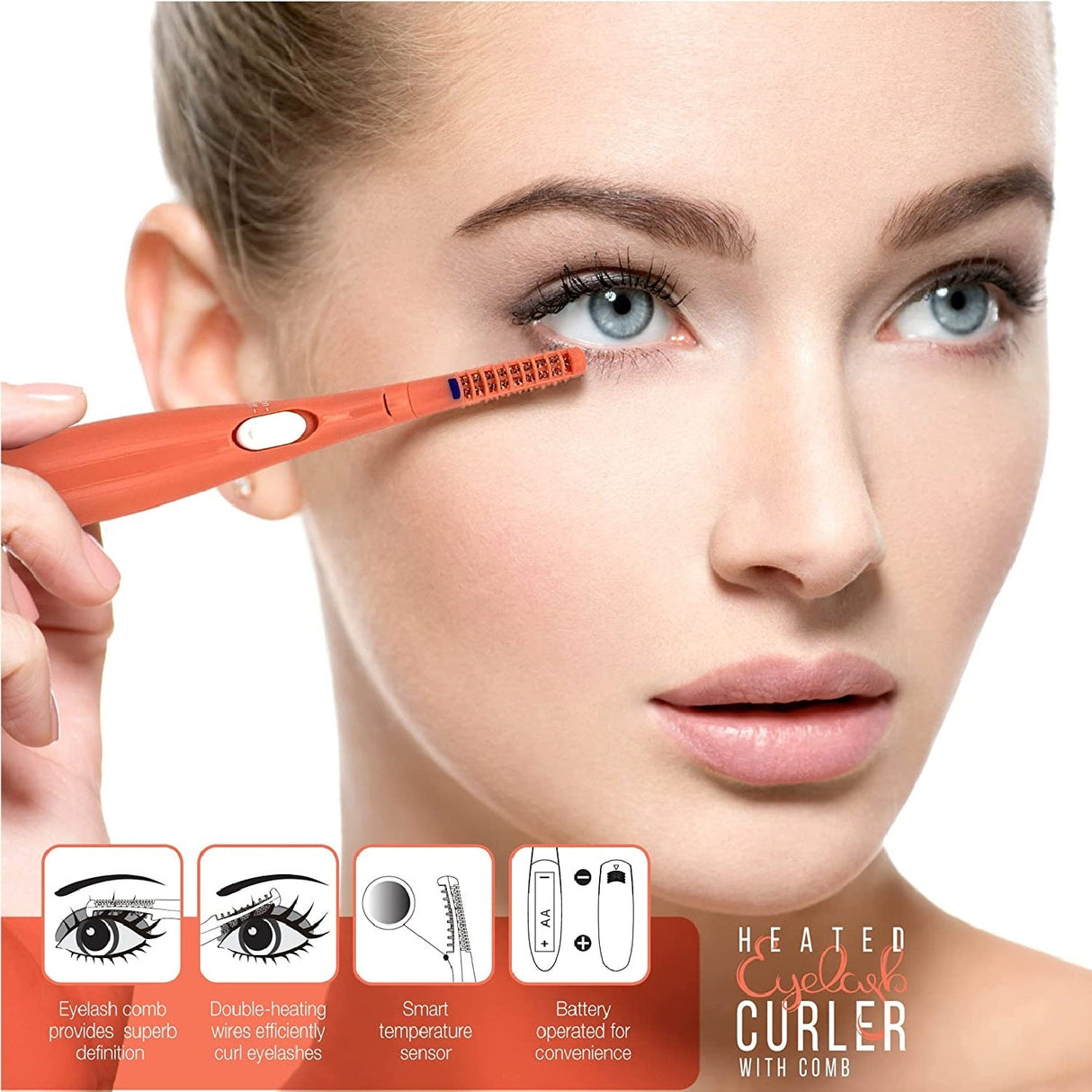 Pursonic Beauty Collection: Heated Curler, LED Mirror, Blender Sponge, & Brush Set