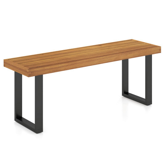 Acacia Wood Outdoor Bench 48 Inch Long Patio Dining Bench-1 Piece