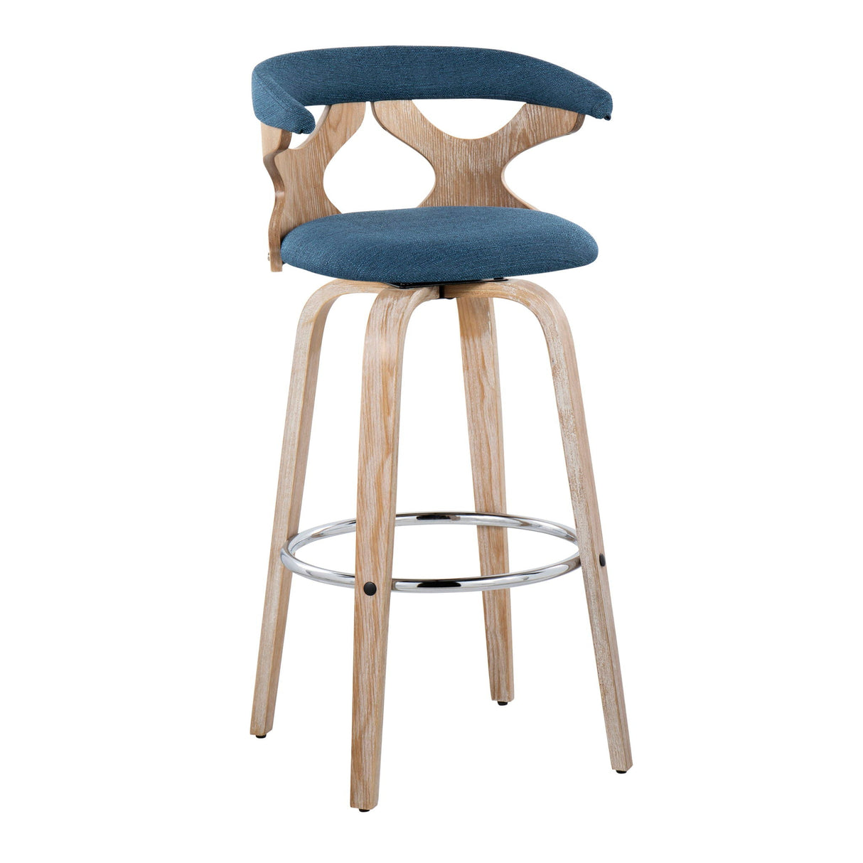 Gardenia - Contemporary Fixed Height Barstool With Swivel With Round Footrest (Set of 2) by Couch.com