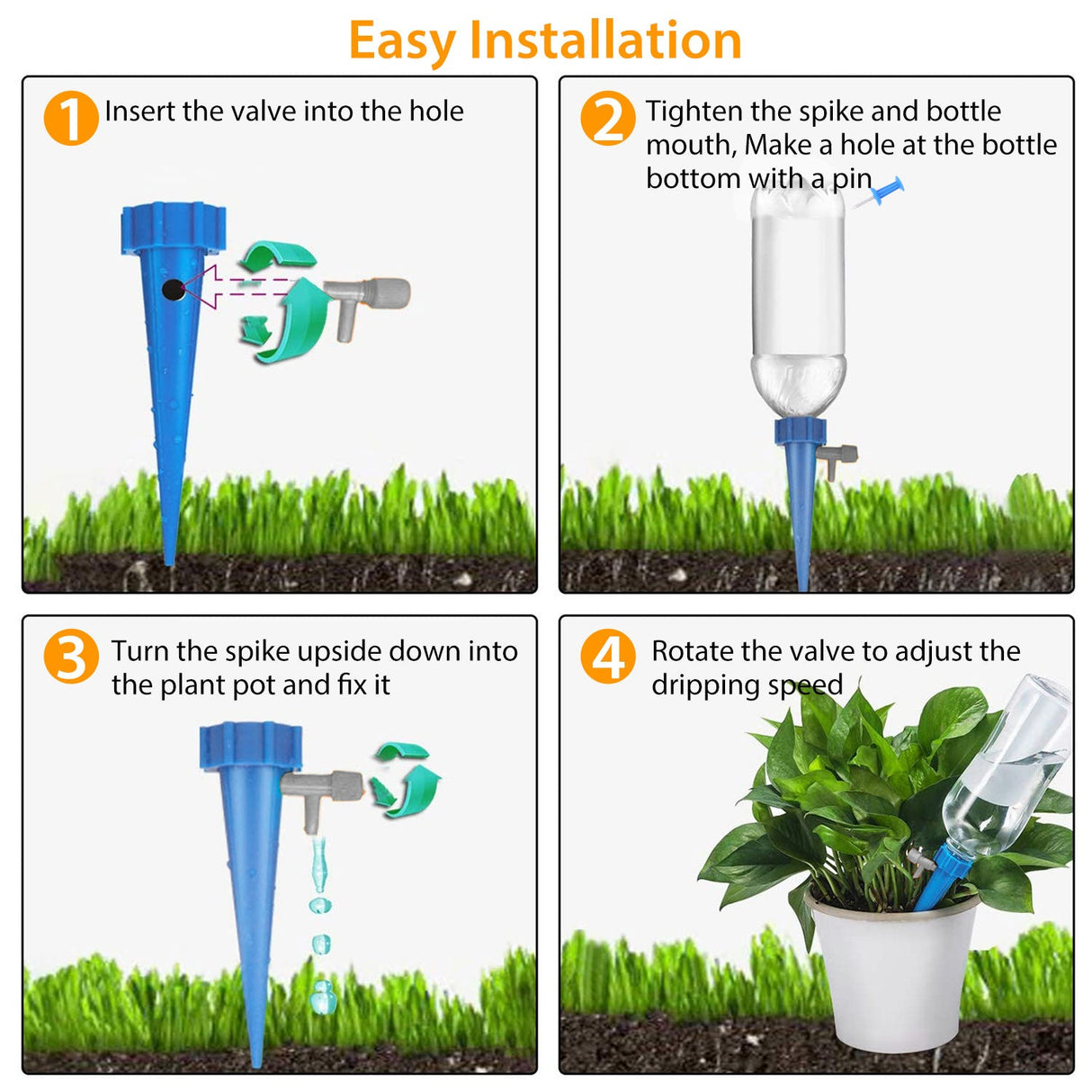 24Pcs Plant Watering Spikes Self Watering Devices by DirectDeals