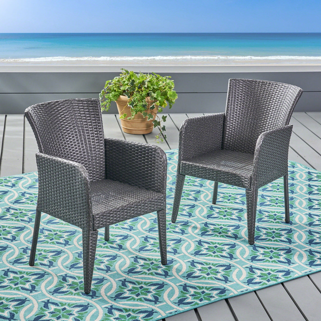 Anaya - Outdoor Wicker Dining Armchair (Set of 2) by Couch.com