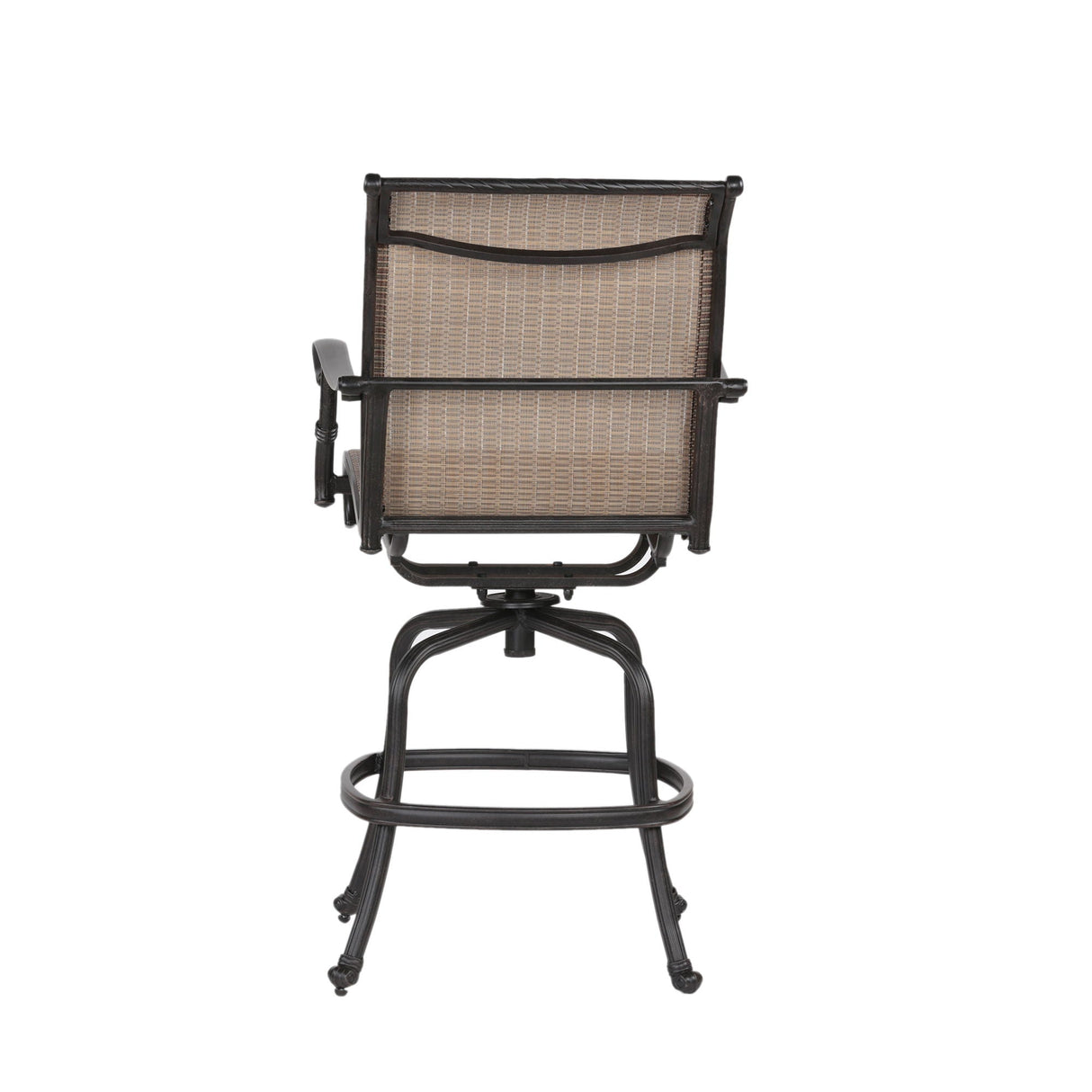 Patio Outdoor Indoor Aluminum Sling Swivel Bar Stool (Set of 2) - Bronze by Couch.com