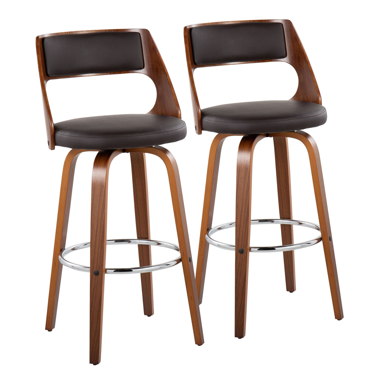 Cecina - Mid-Century Modern Barstool With Swivel (Set of 2) by Couch.com