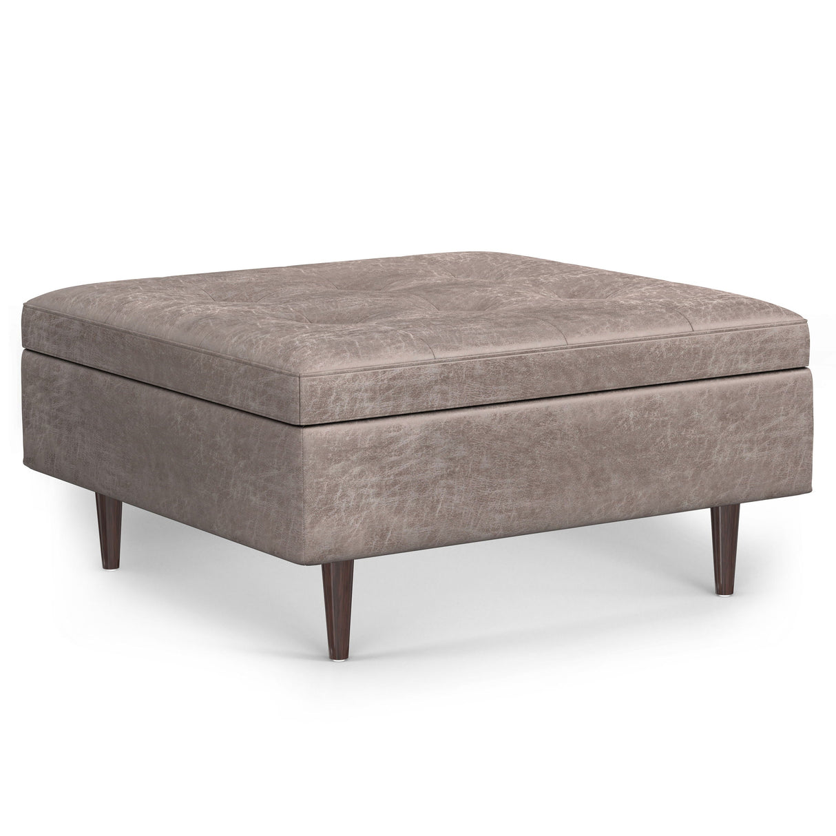 Shay - Large Square Coffee Table Storage Ottoman Mid-Century Style by Couch.com