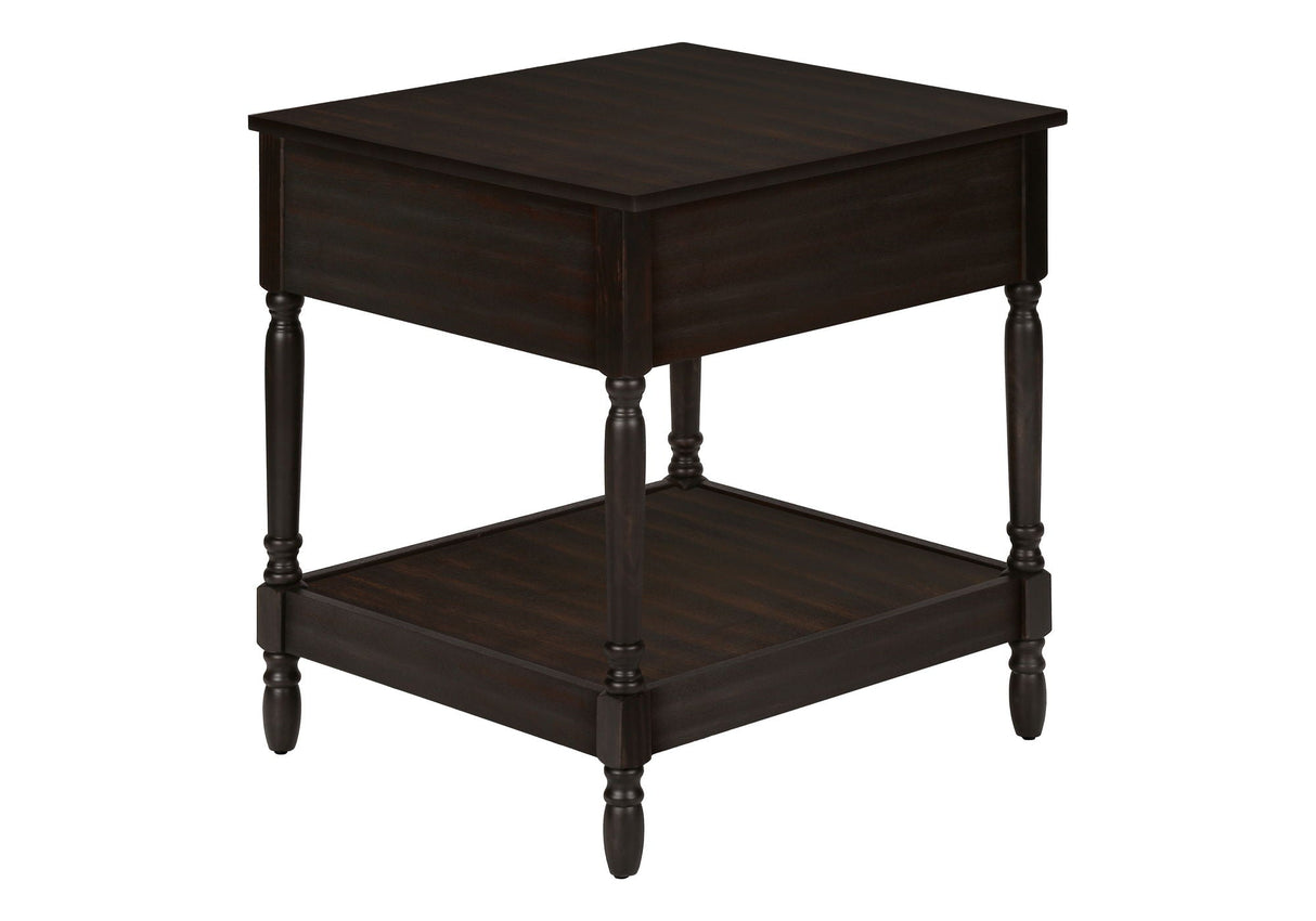 Accent - Table, 2 Tier, Square, Traditional - Walnut by Couch.com