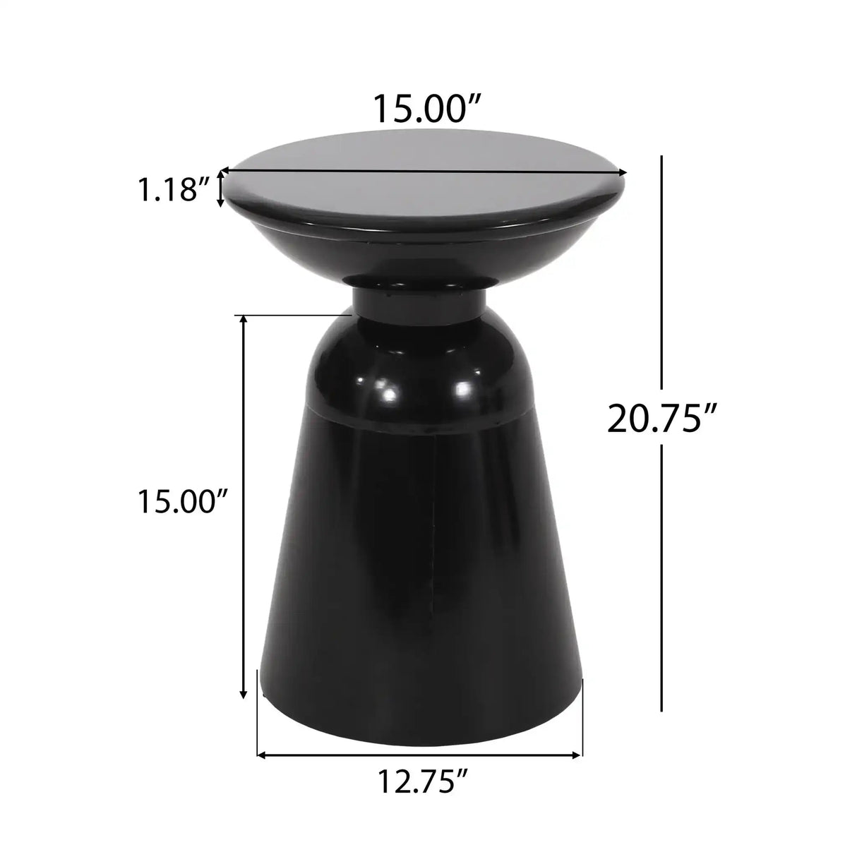 Outdoor Modern Metal End Large Table