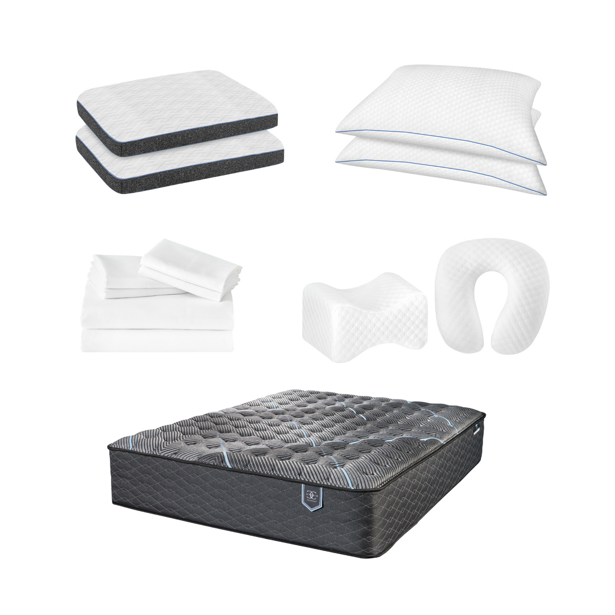 Restonic ComfortCare Plush King Size Mattress with Premium Comfort Bedding Pack