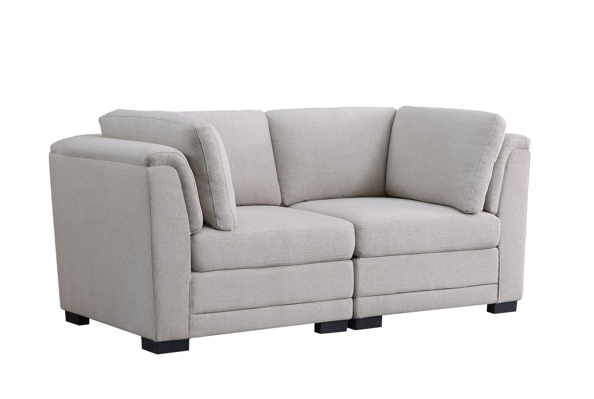 Kristin - Linen Fabric Loveseat - Light Gray by Couch.com