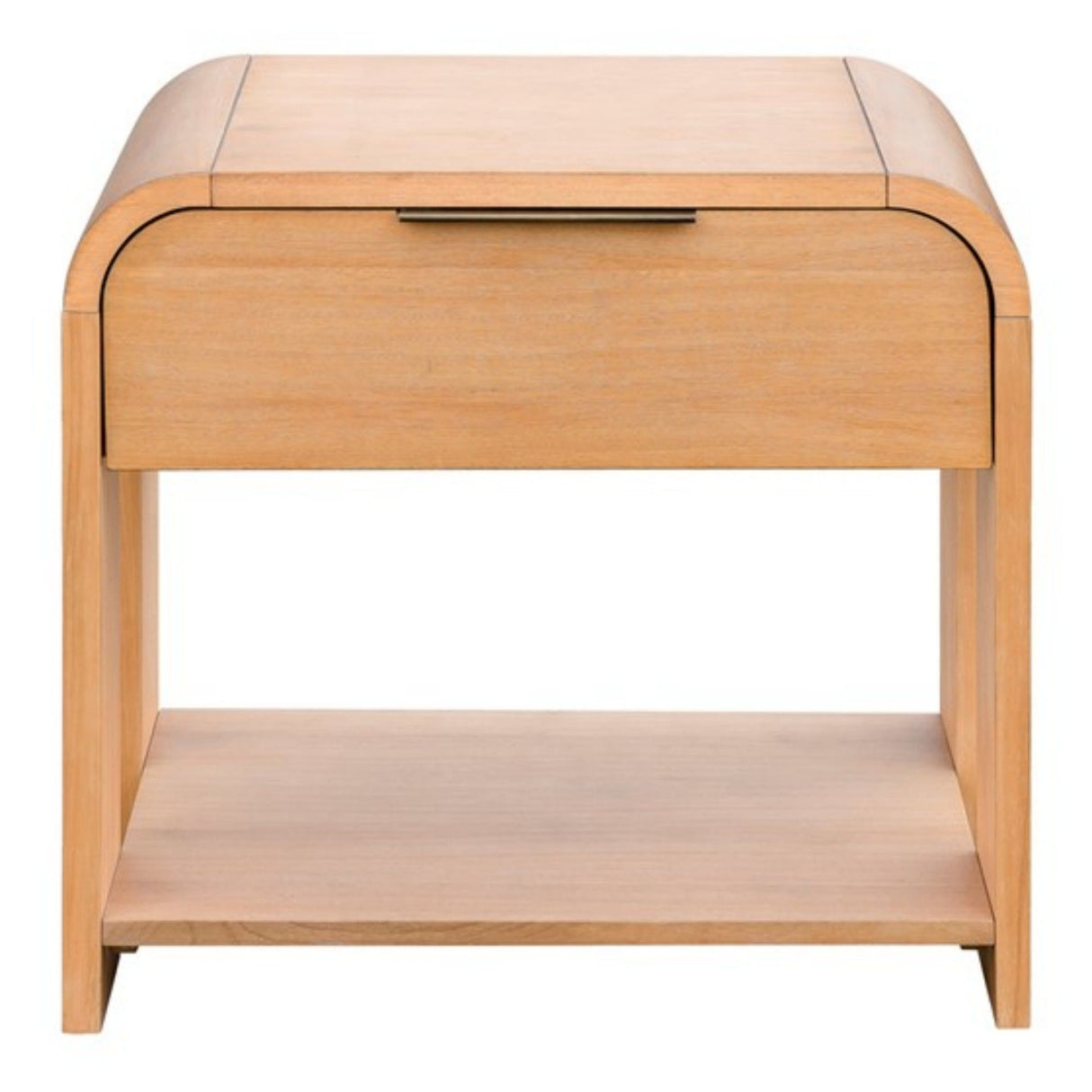 Modern 1 Drawer Waterfall Nightstand With Mid Century Design - Caramel Maple by Couch.com