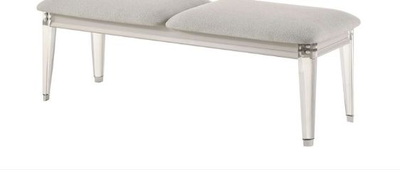 Laveda - Boucle Bench - Light Gray / White by Couch.com