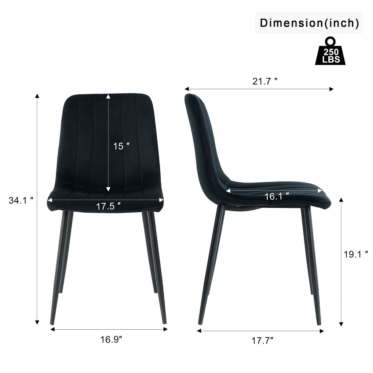 Dining Chair, Modern Kitchen Dining Chair With Cushion Back, Upholstered Side Chair With Coated Metal Legs, Family Kitchen Dining Room And Living Room (Set of 4 by Couch.com