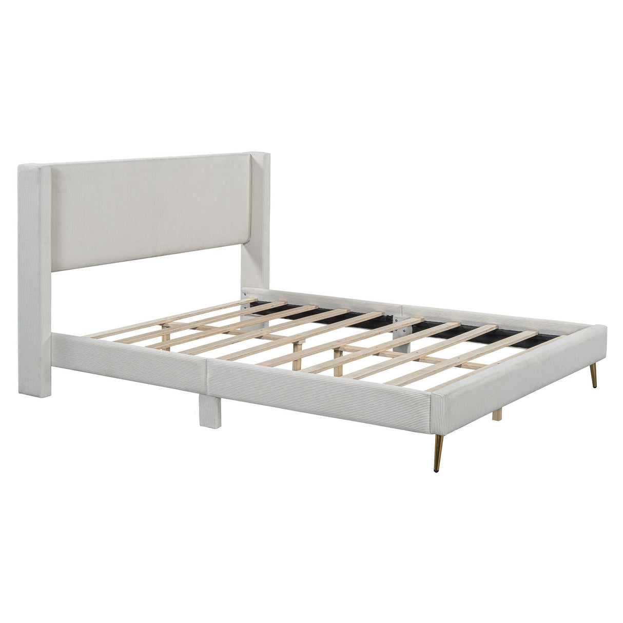 Platform Contemporary Bed With Legs And Upholstered Headboard by Couch.com