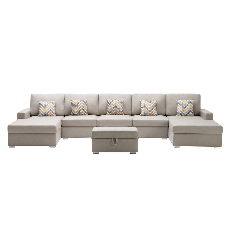 Nolan - Fabric 6 Piece Sectional Sofa With Pillows And Interchangeable Legs by Couch.com