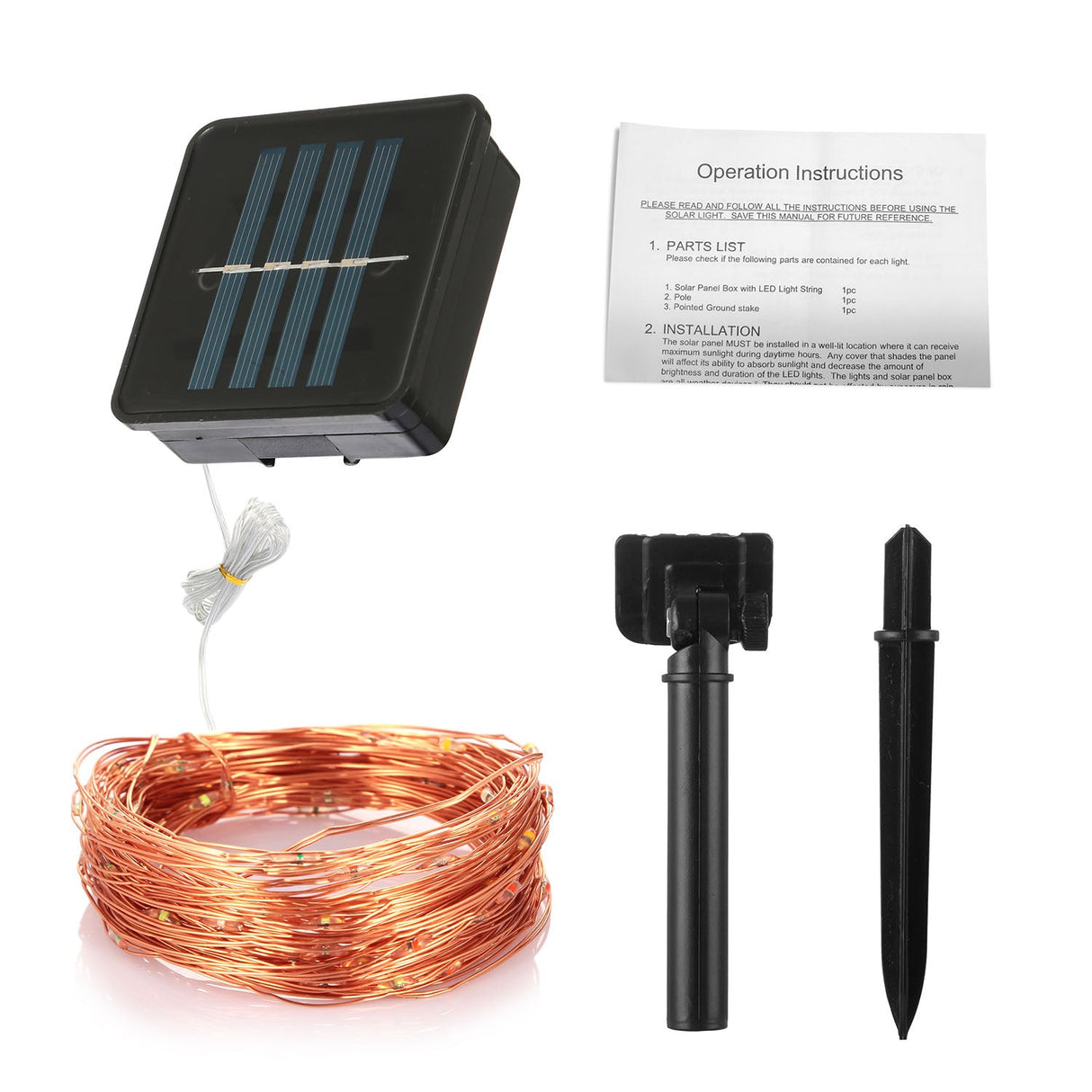 100 LEDs Solar String Lights Outdoor by DirectDeals