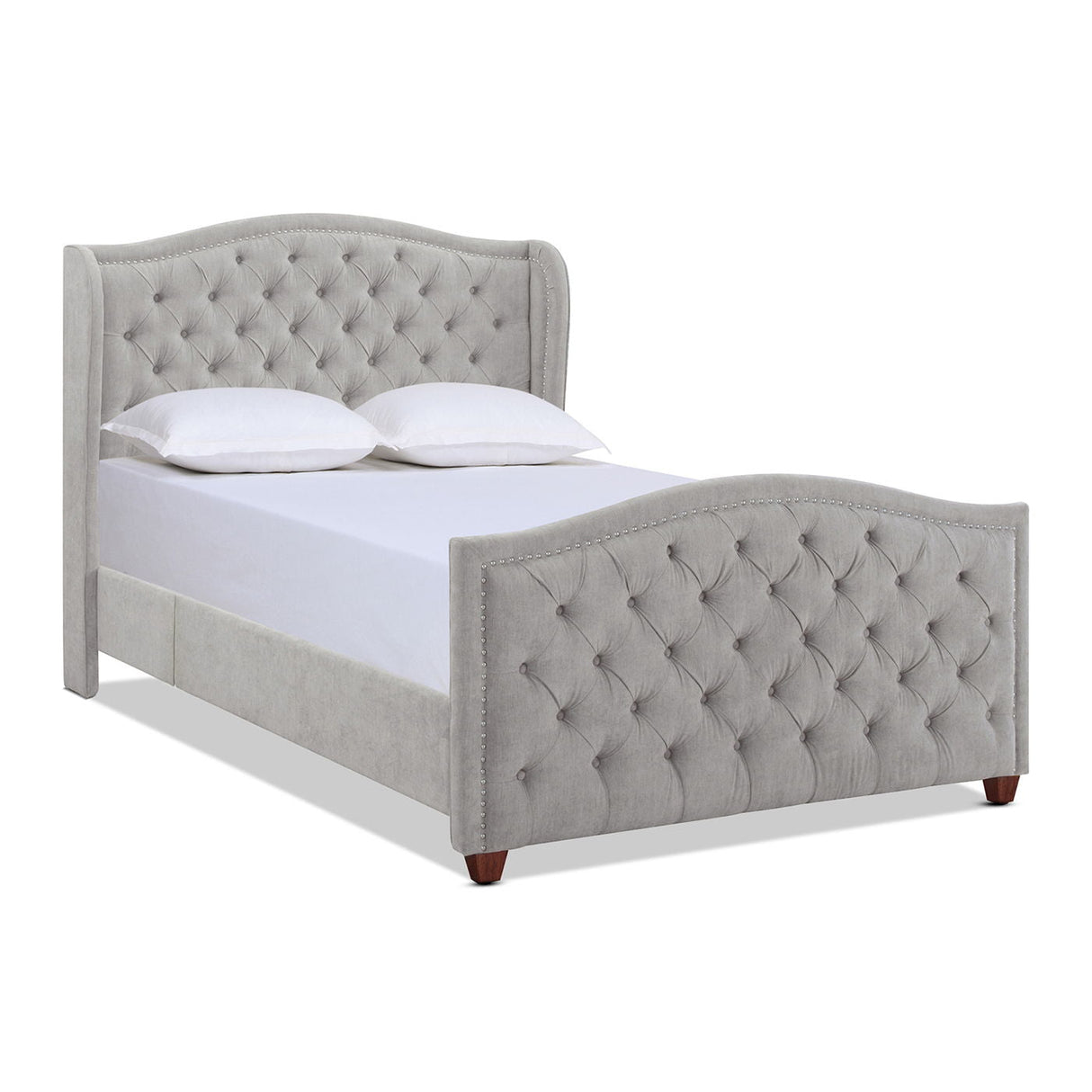 Marcella - Upholstered Shelter Headboard Bed Set by Couch.com