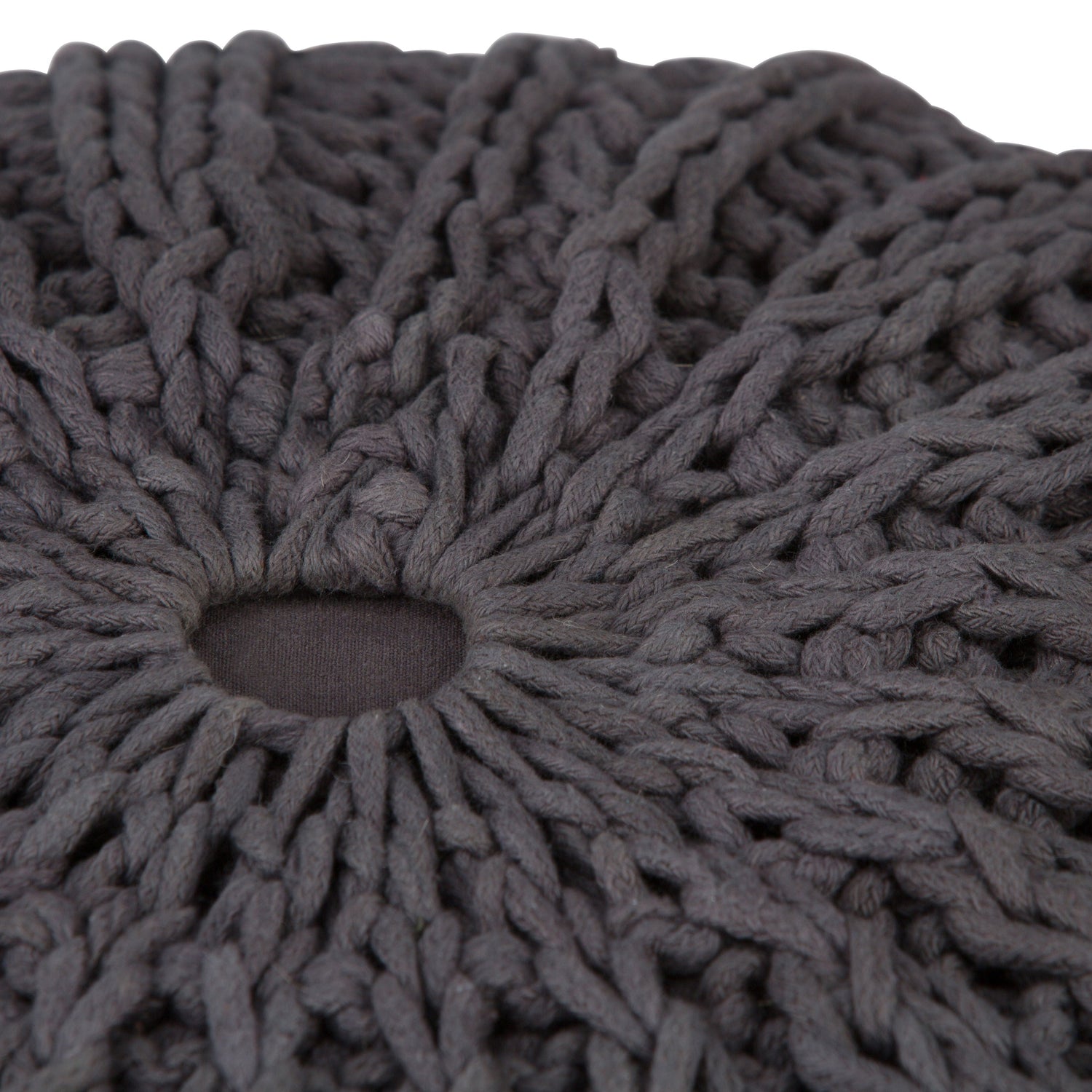Shelby - Handcrafted Hand Knit Round Pouf by Couch.com