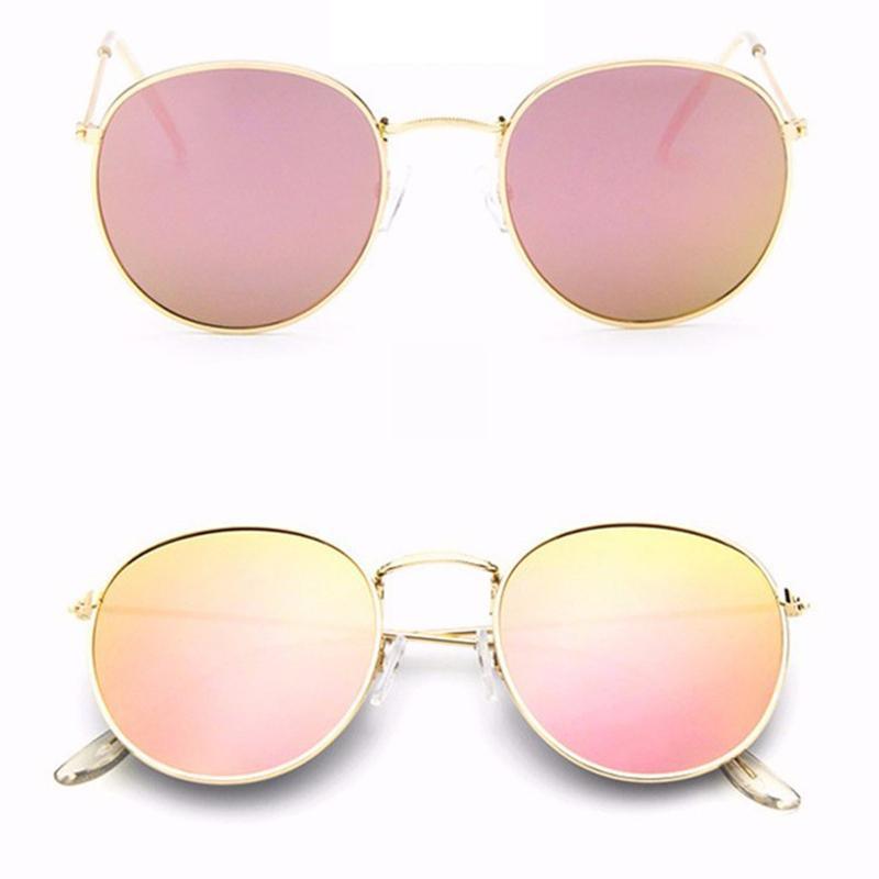 Leon Elegant Unisex Woman and Man Classic Round Sunglasses Designer Glasses Lady Round Luxury Retro Sunglasses With Vintage Mirror Oculos De Sol Gafas