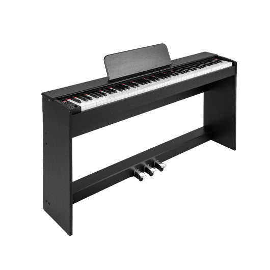 88-Key Hammer Action Weighted Keyboard with Furniture Stand-Black
