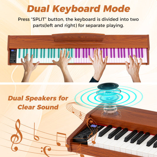 48 Inches Acacia Wood Bench with Breathable Slat Seat and Stable Triangular Structure-2