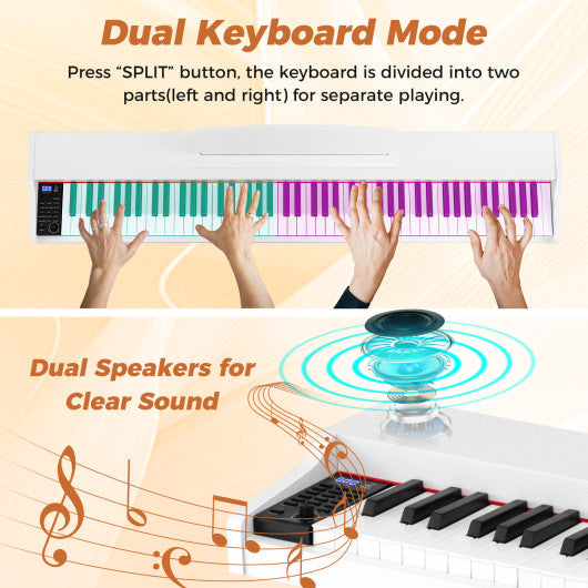 88-Key Keyboard Piano Set with Adjustable Stand-Black