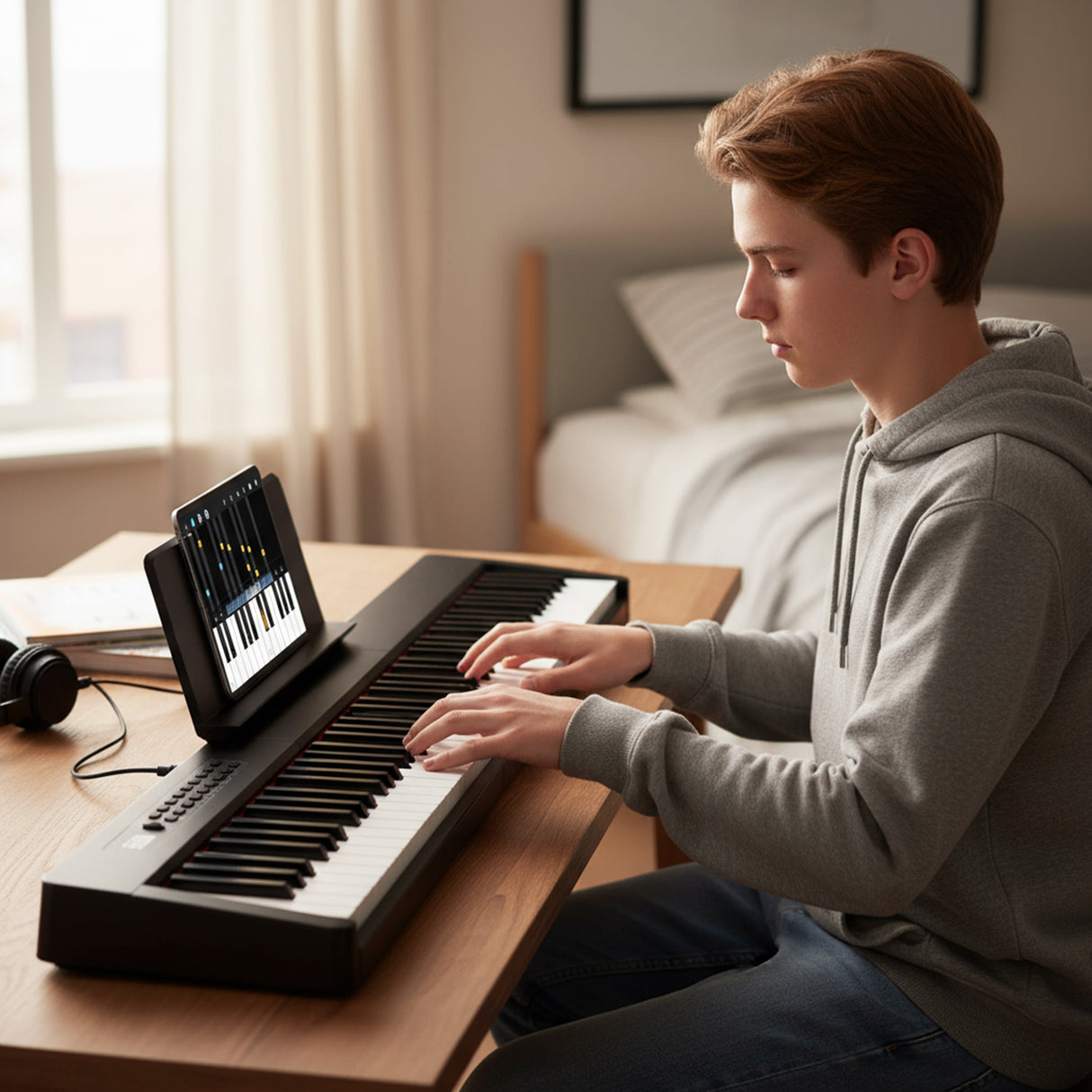 88 Keys Velocity-Sensitive Piano Keyboard with French DREAM Audio Source-Black