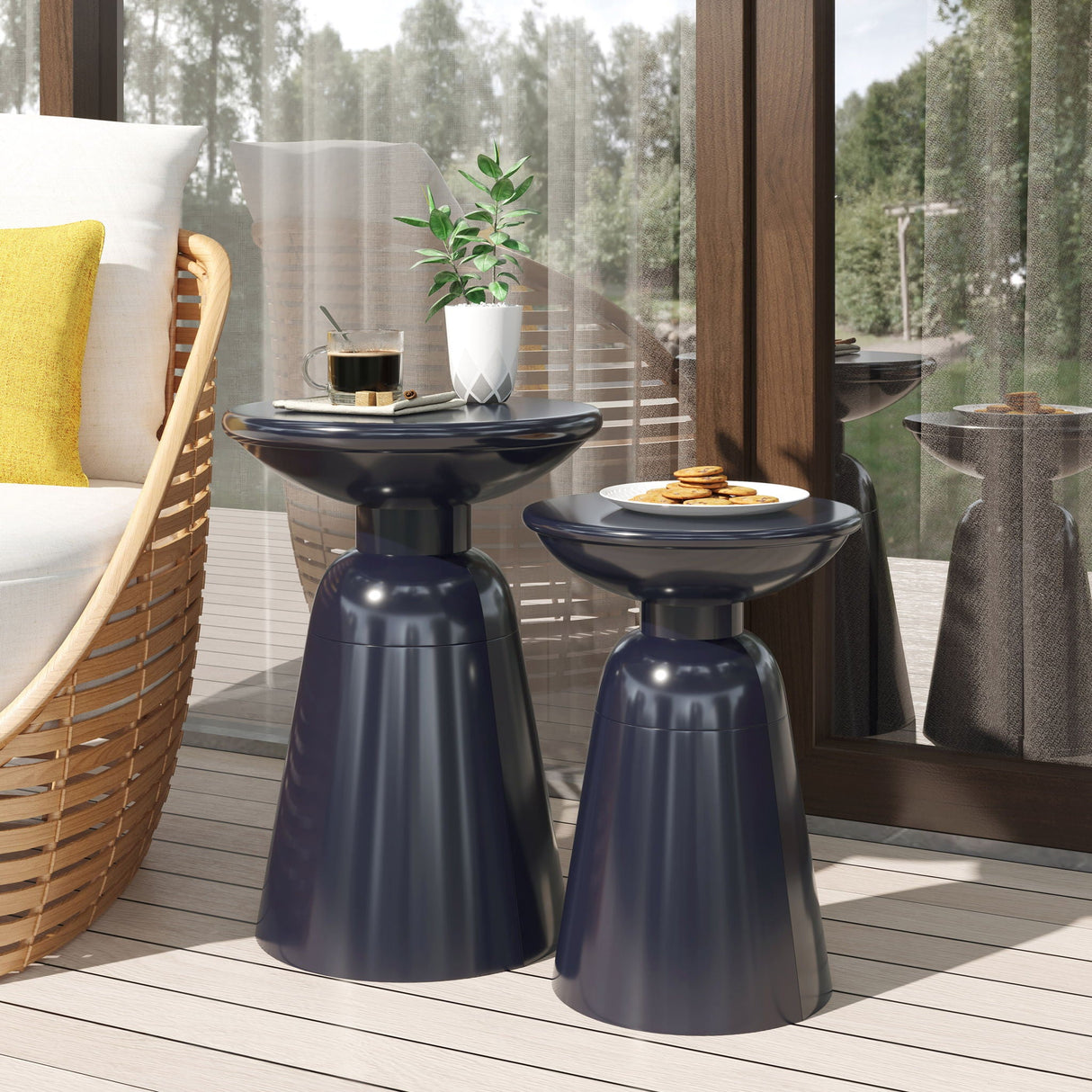 Serenita - Outdoor Side Tables With Flared Design (Set of 2) by Couch.com
