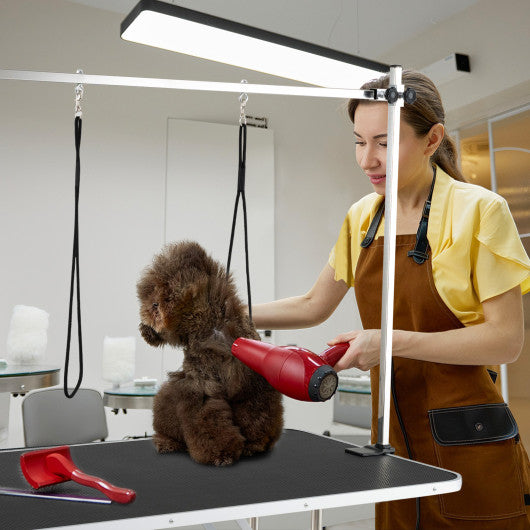 Foldable Dog Grooming Table with Height Adjustable Arms-Black