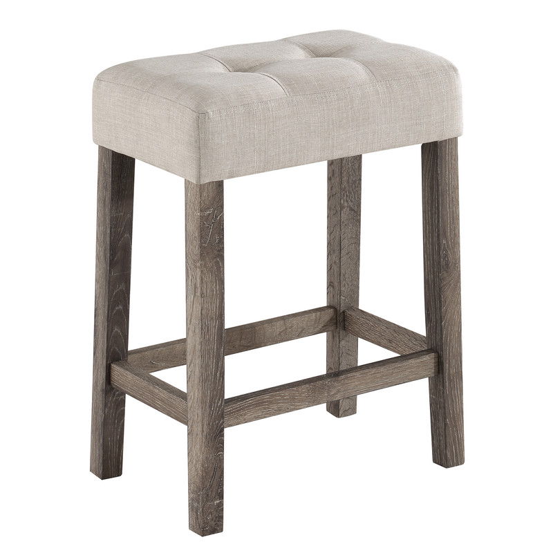 Lux - 3 Piece Counter Height Pub Table With Tufted Linen Stools (Set of 3) by Couch.com