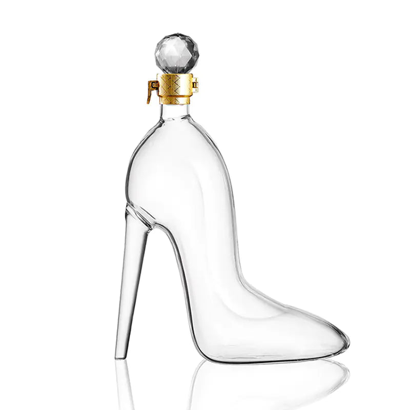Sparkling Wine Glass Bottle in High Heel Design