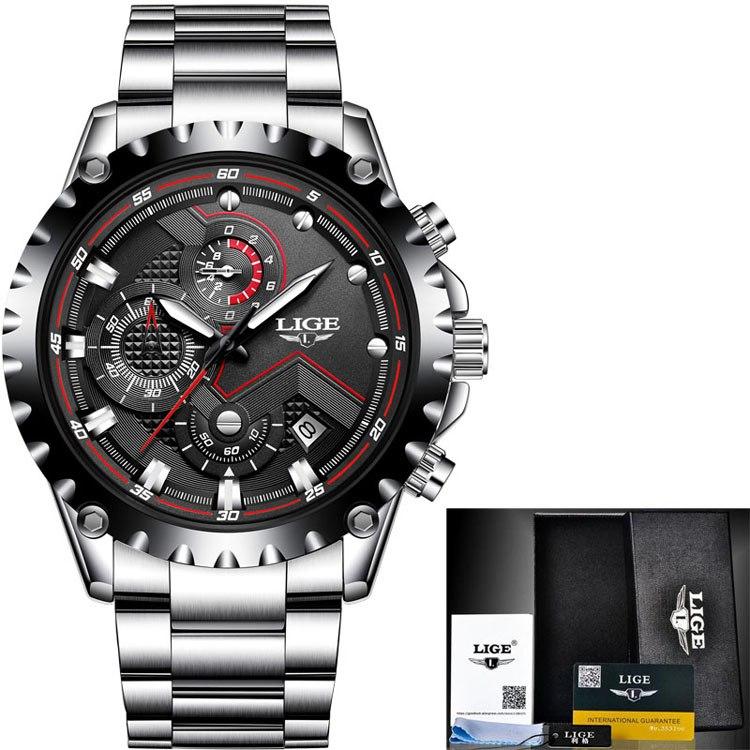 Business Elegant Men's Watch With Chronometers Day View Fluorescent Hands Excellent Look Unique Design Perfect Gift For Your Man