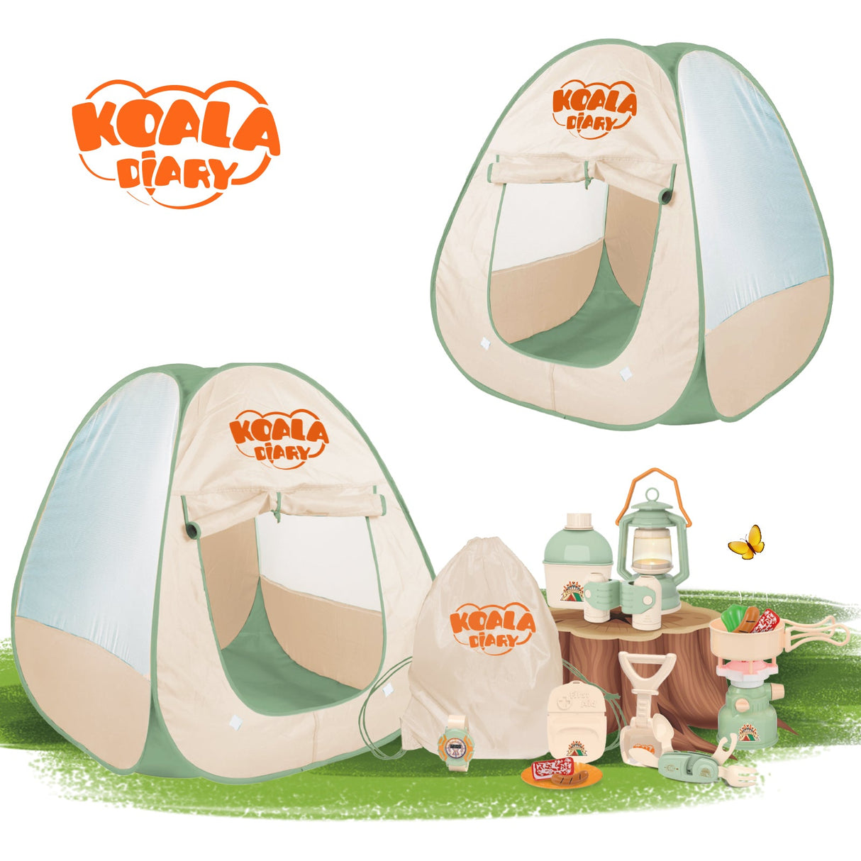 JoyBox Kids Camping Set with Pop Up Tent and 20 Accessories for Pretend Play Adventures by Contixo