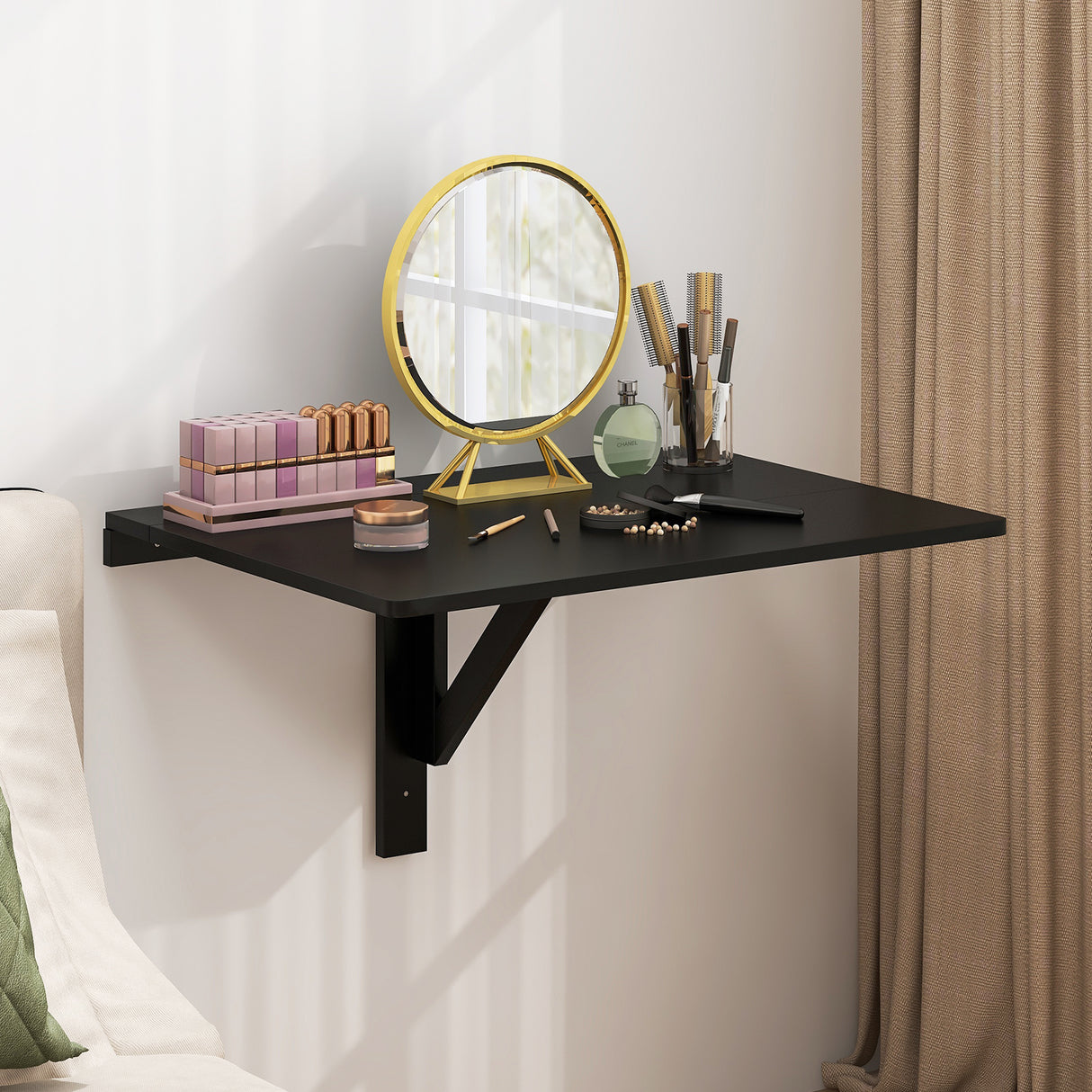 31.5 x 23.5 Inch Wall Mounted Folding Table for Small Spaces-White