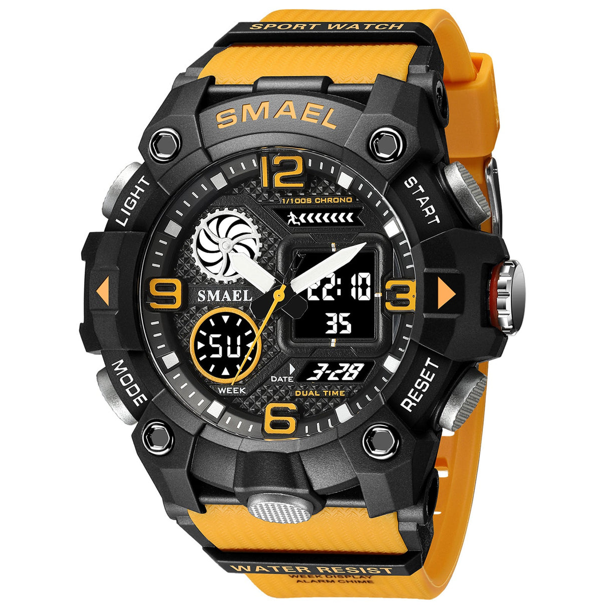 Sport Watch For Men WIth Dual Time Waterproof 50M Miliatry Watches Chronograph Alarm Army Wristwatch