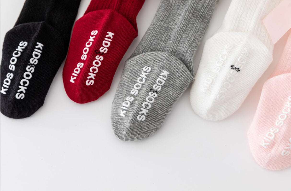 New Kids Stretchable Socks Toddlers Girls Big Bow Knee High Long Soft Cotton Lace Baby Comfortable Colorful Socks