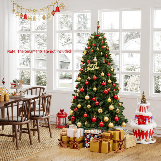 6/7/8 FT Pre-Lit Artificial Christmas Tree with Remote Control and LED Lights-S