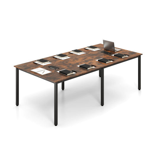 8 FT Conference Room Table Large Meeting Table Seats up to 10 People-Rustic Brown