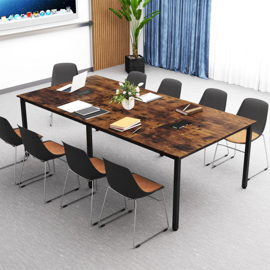 8 FT Conference Room Table Large Meeting Table Seats up to 10 People-Rustic Brown