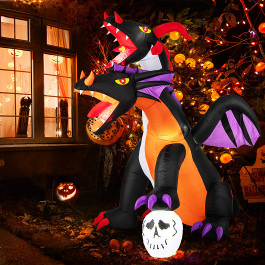 8 Feet Inflatable Twin-Headed Dragon Decoration with Lights