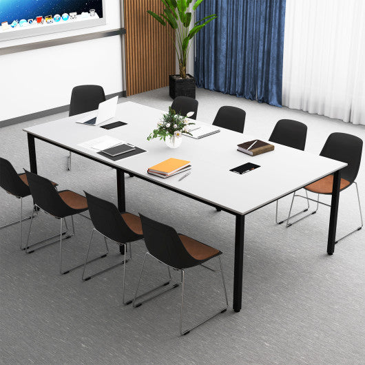 8 Feet Conference Room Table Large Meeting Table Seats up to 10 People-White