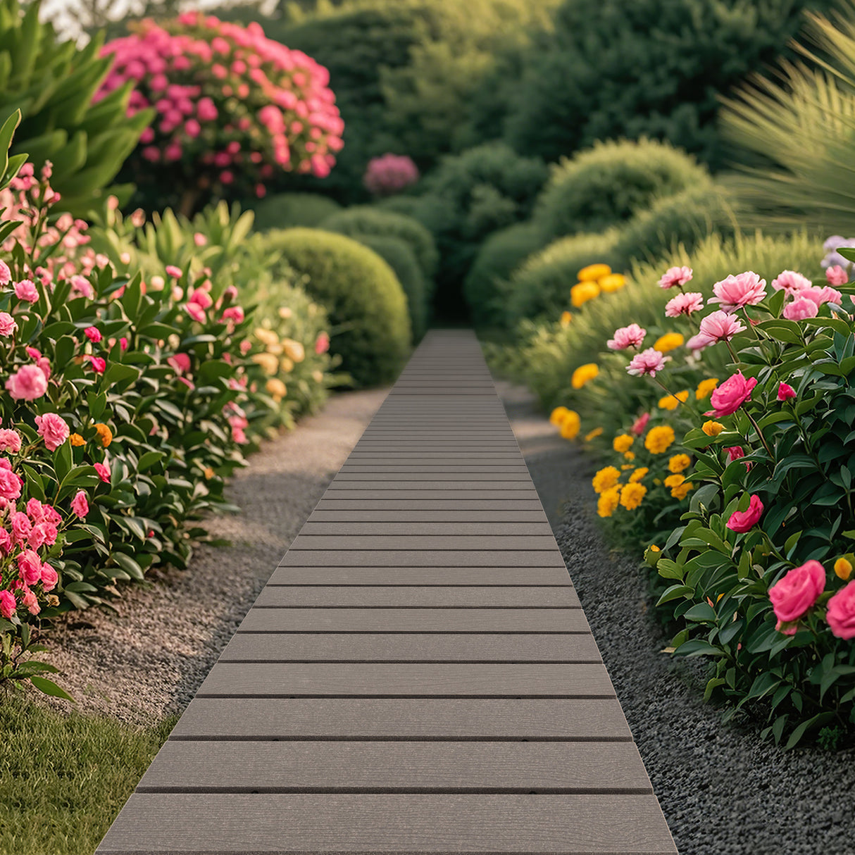 8 Ft Outdoor Garden Pathway Patio Roll Out Straight Walkways with Metal Wire Connection-S