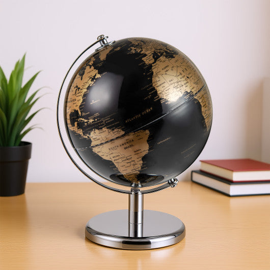 8" World Globe Modern Decorative Tabletop Earth Globe-Golden