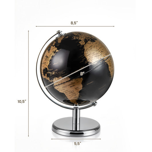 8" World Globe Modern Decorative Tabletop Earth Globe-Golden
