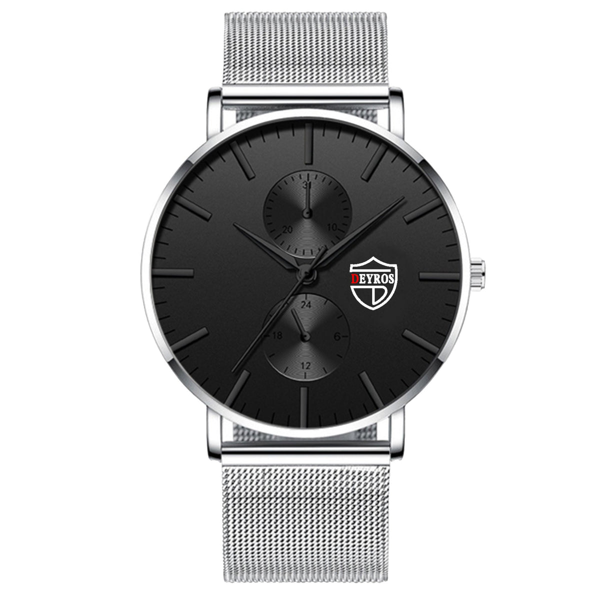 Black 3Bar Watch Men Women'S Watches Ladies Watch With Crystals Fashion Stainless Steel Band Comfortable Wristwatch