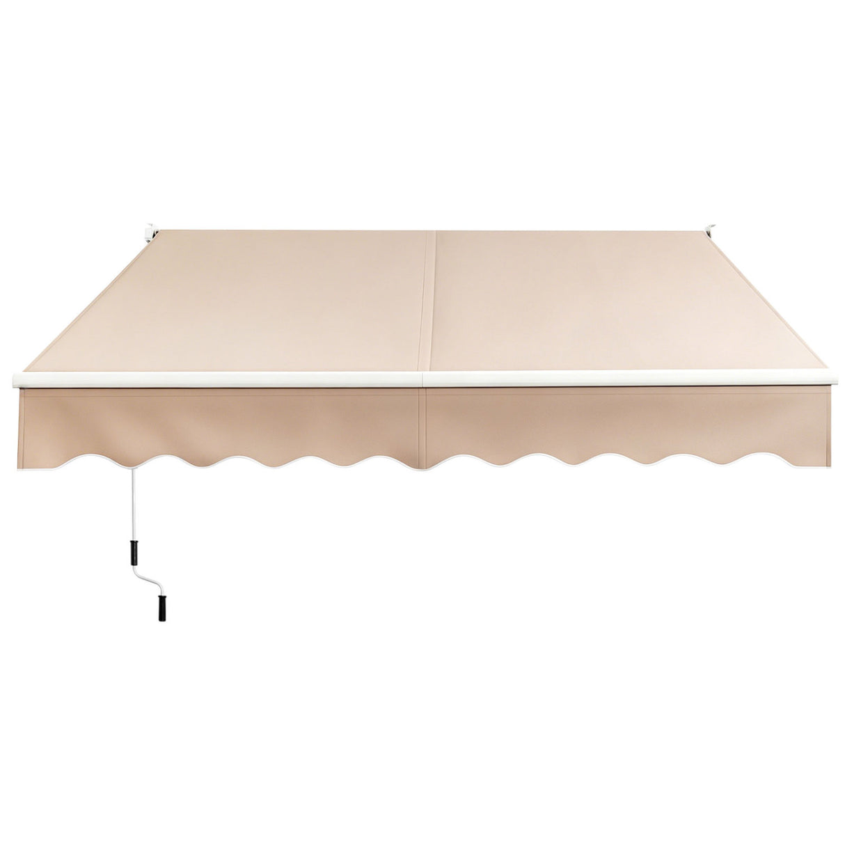 8 x 6.6 Feet Patio Retractable Awning with Manual Crank Handle-Beige