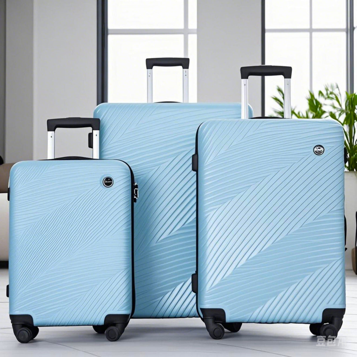 3 Piece Luggage Sets Lightweight Suitcase With Two Hooks, Spinner Wheels, by Couch.com