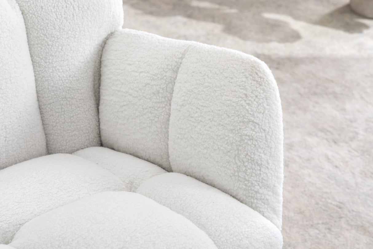 Teddy Fabric Rocking Gilder Nursery Chair For Living Room Indoor - Ivory by Couch.com