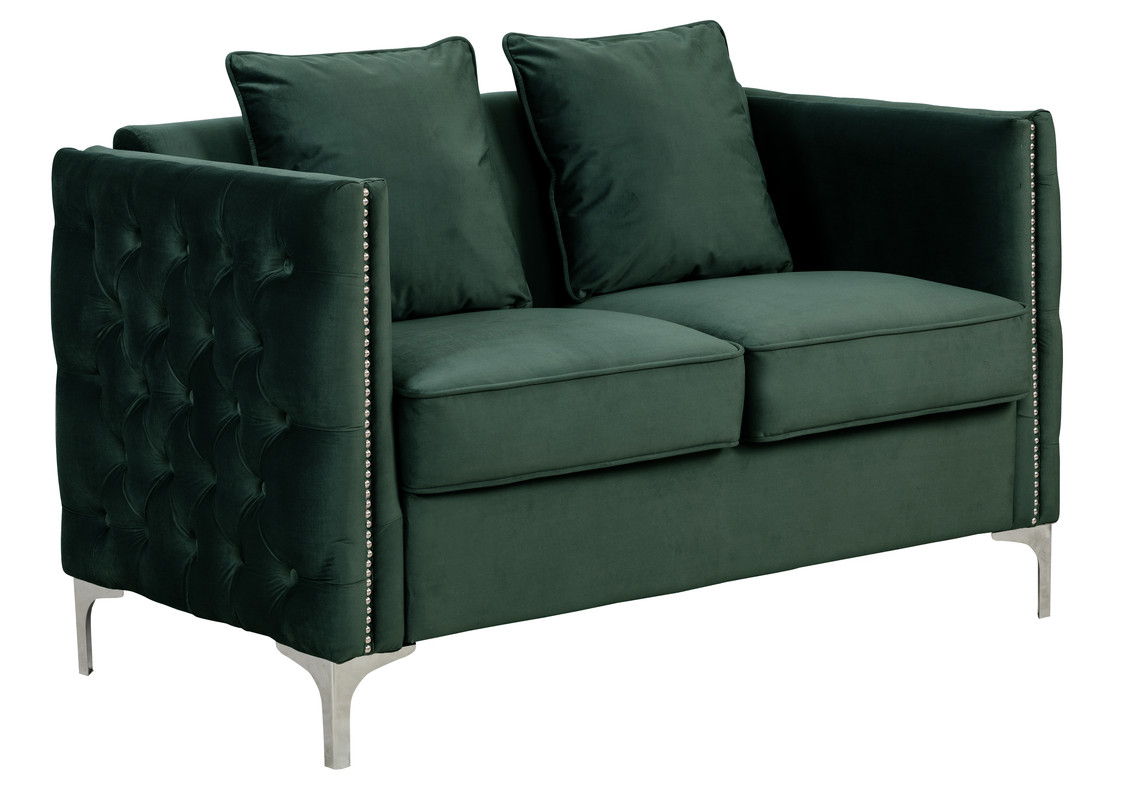 Bayberry - Velvet Loveseat With 2 Pillows by Couch.com