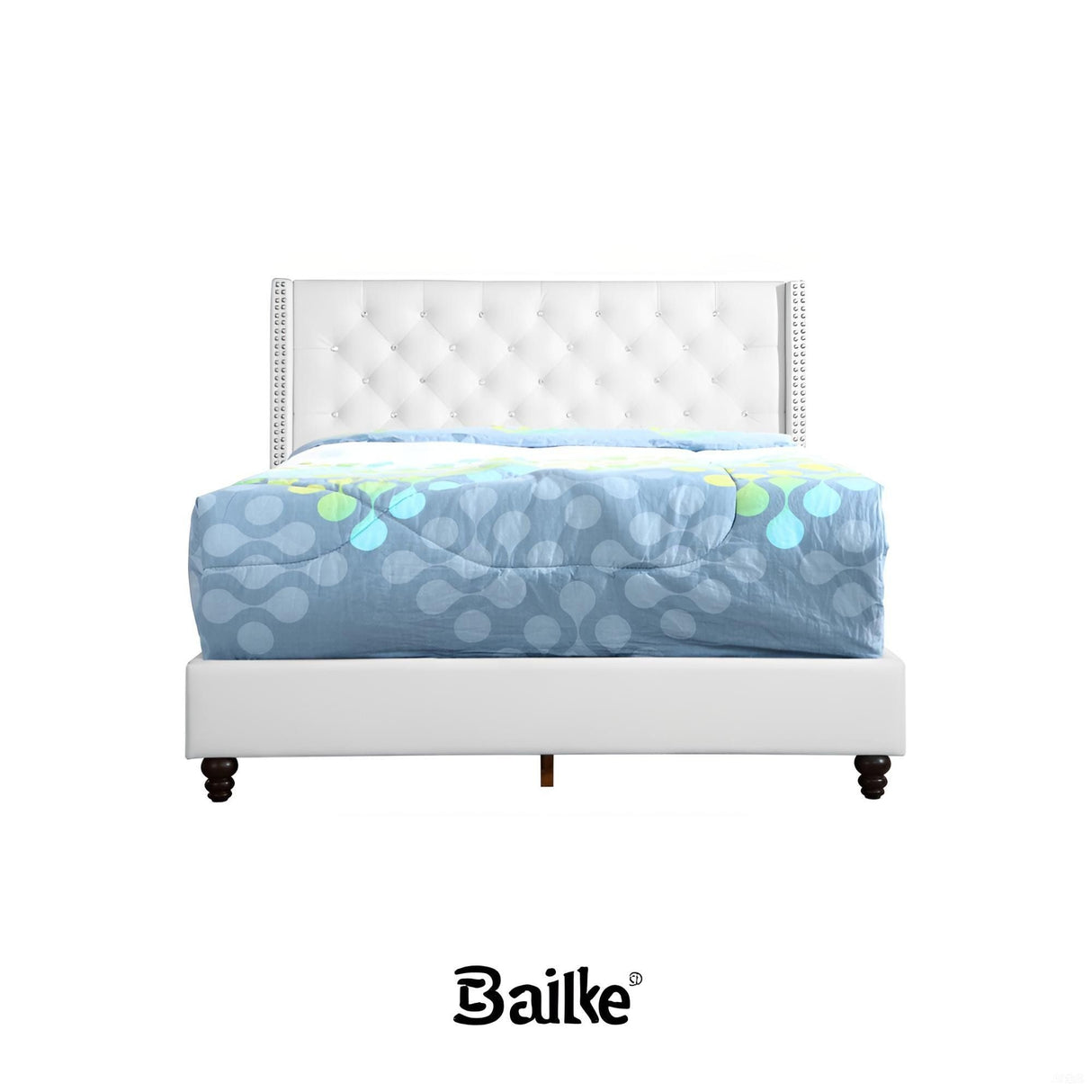 Upholstered Nailhead Trim Chic Bed