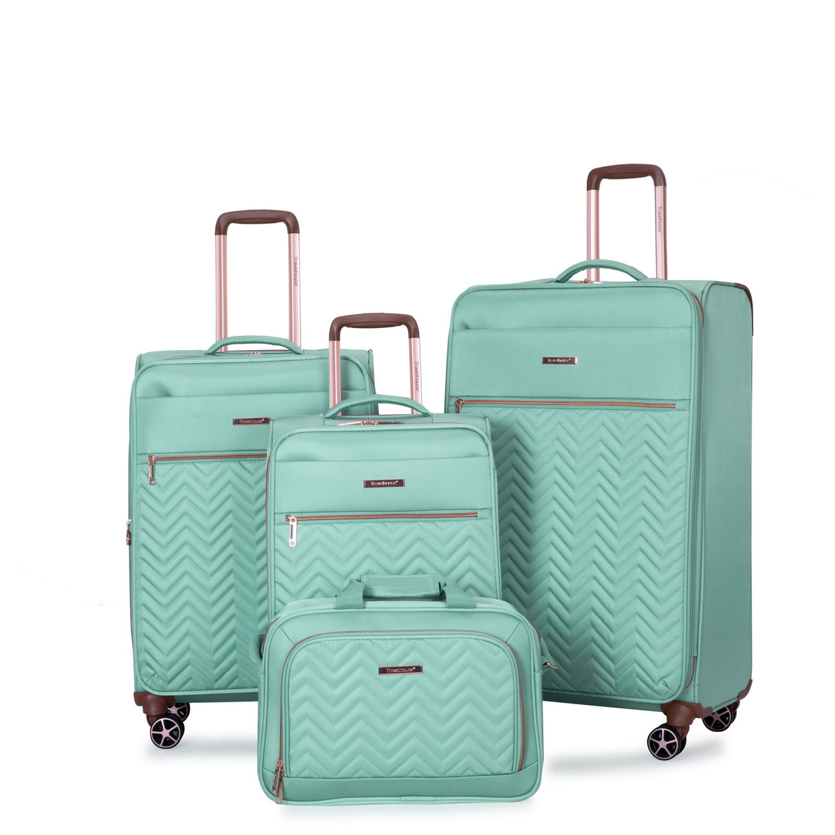 4 Piece Set, Softshell Suitcase Spinner Wheels Terylene Luggage Sets by Couch.com