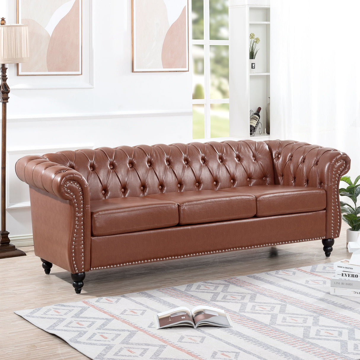 Rolled Arm Chesterfield 3 Seater Sofa by Couch.com
